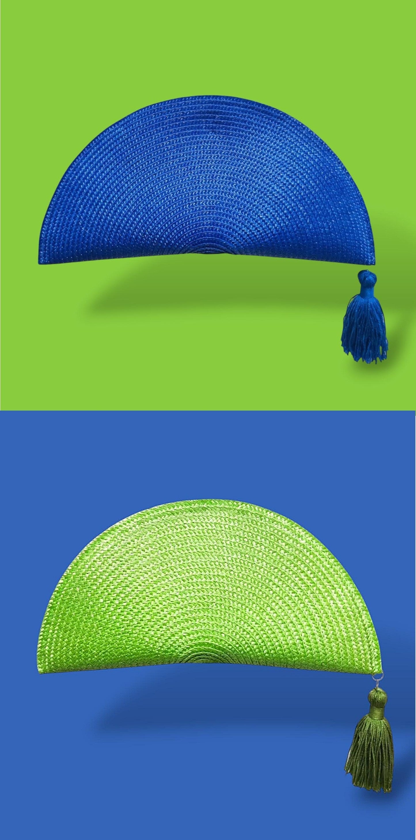 Bolso Clutch de Paja con Forma de Abanico y Borla para Bodas y Eventos