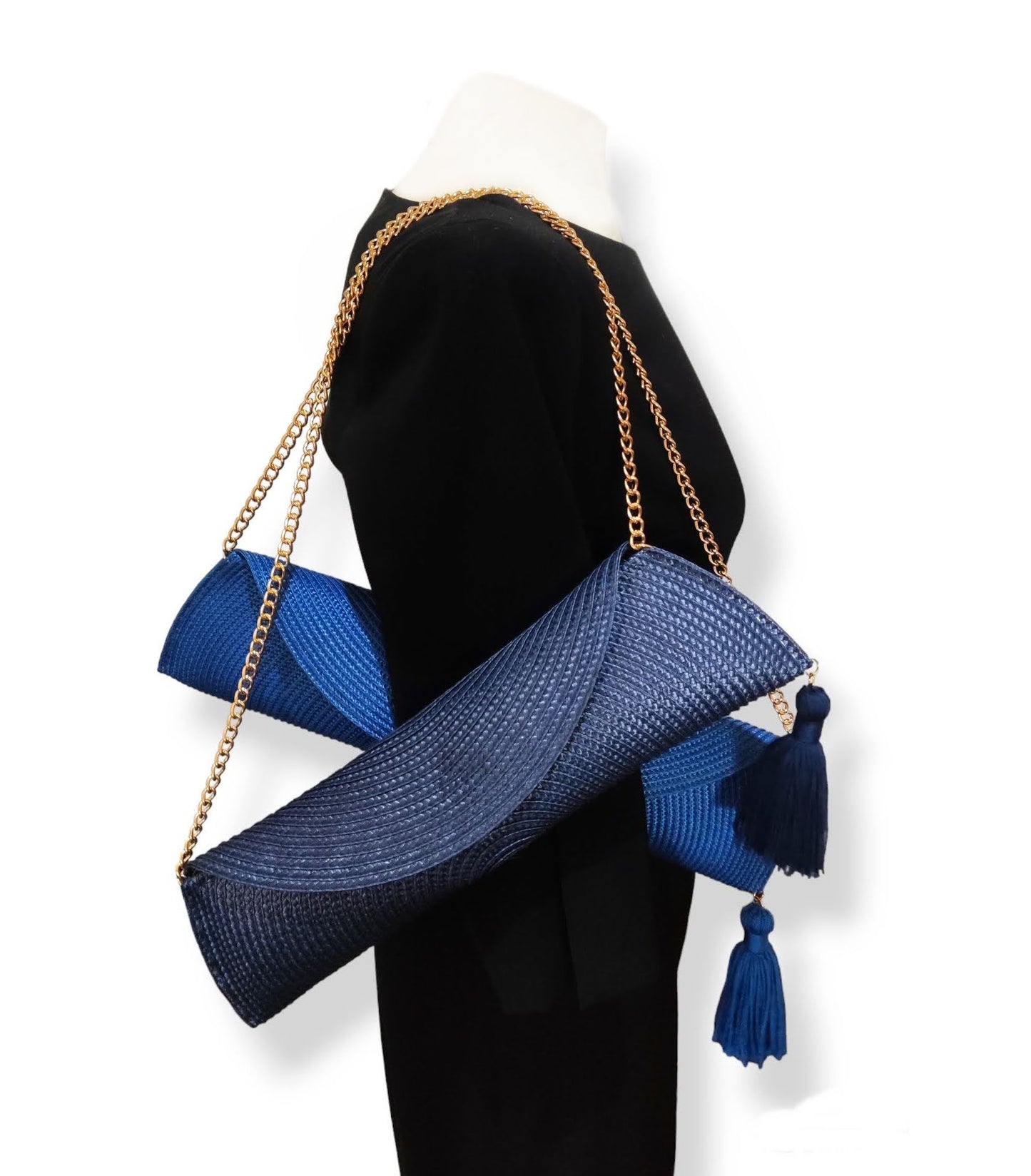 Bolso Clutch de Paja con Cadena para Bodas y Eventos