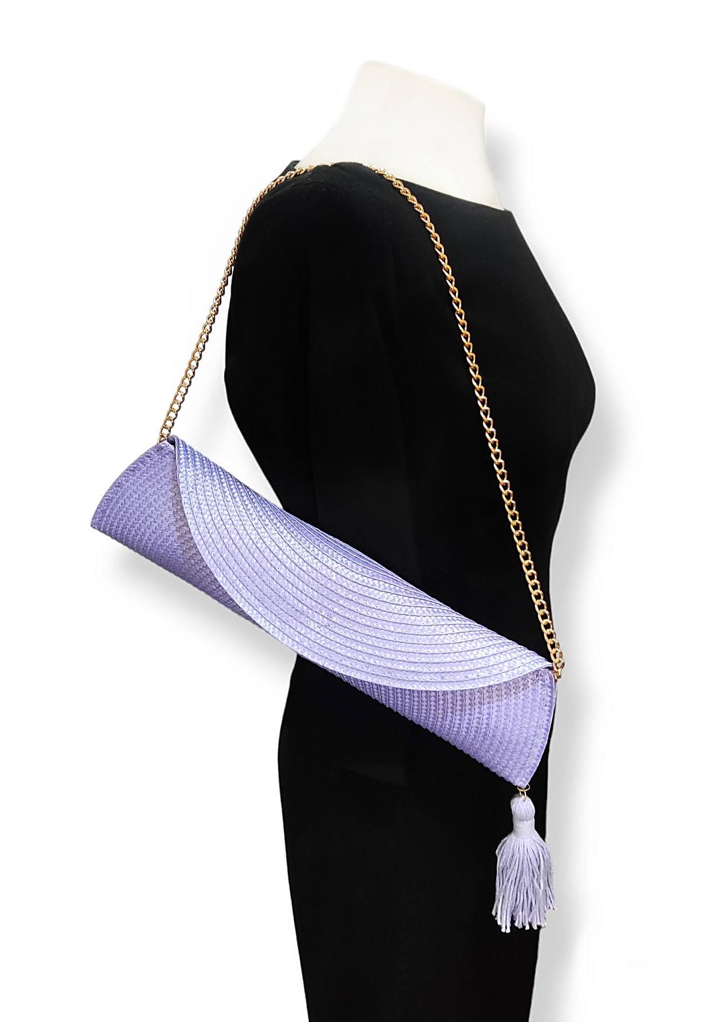 Bolso Clutch de Paja con Cadena para Bodas y Eventos