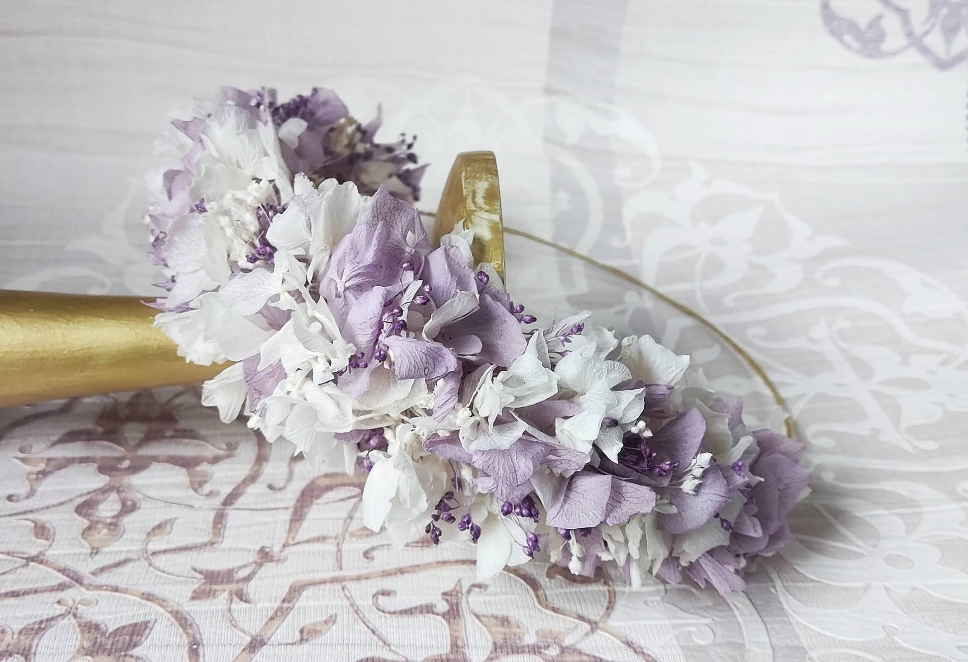 Corona de Flores Preservadas Primera Comunión y Niñas Arras Crudo